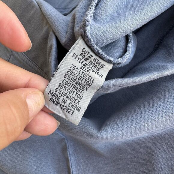 XCVI Wearables Harlowe High Cut Side Frayed Hem Midi Skirt Blue Gray Pull On XS - Picture 12 of 12